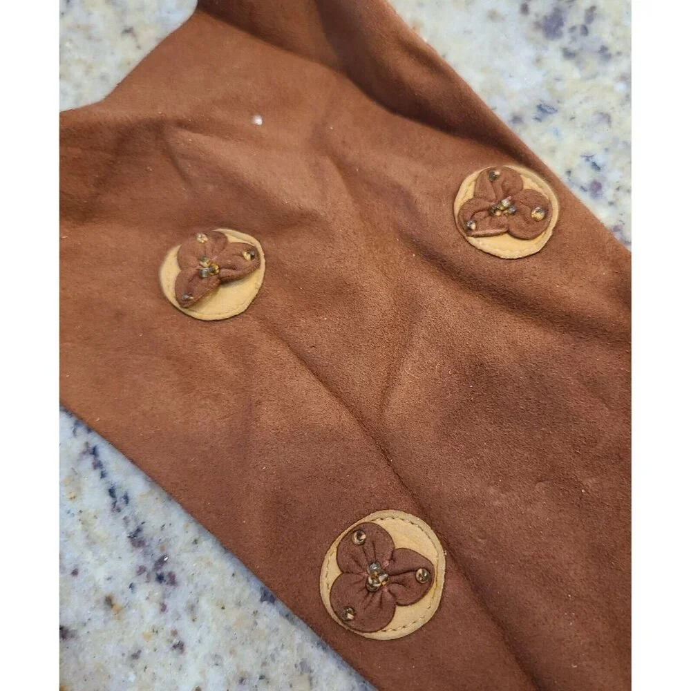 Vtg Size S/M Rusty Orange Thin Suede Formal 11